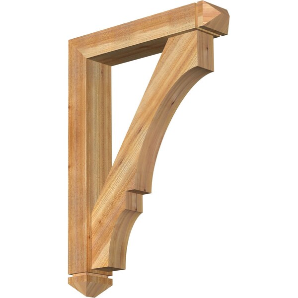 Ekena Millwork Balboa Arts and Crafts Rough Sawn Bracket w/ Offset Brace, Western Red Cedar, 6"W x 30"D x 42"H BKT0604X30X42BOA03RWR - main